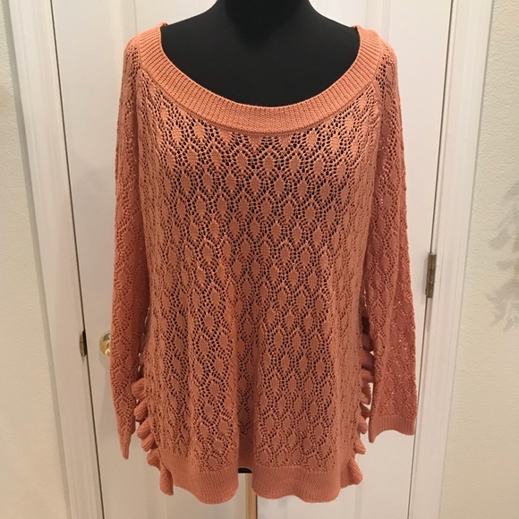 New York & Company Sweaters - NY&CO Coral Crochet Sweater, Size XL